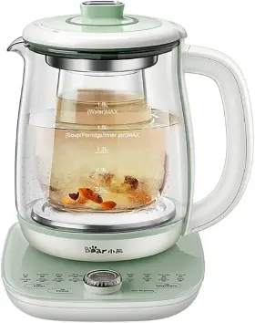 Bar 800689657287 Health Pot Electric Kettle Tea Makerglass And Stew 16 Menus 1.8l 120v