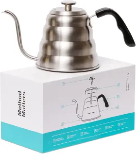 Barista Warrior 445004949901 Gooseneck Kettle For Pour Over Coffee And Tea With Thermometer F
