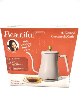 12898c1 Beautiful - 1l Electric Gooseneck Kettle- No Spill Stainless Steel Interior