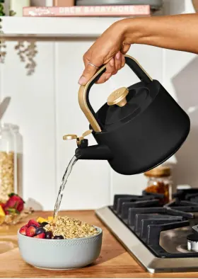 19541 Beautiful 1.8l Ceramic Tea Kettle Black Sesame