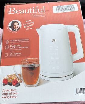 Beautiful Po00961098 Kitchenware 1.7l 1500w Cordless Electric Kettle White Temp Control