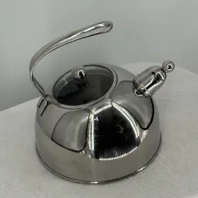 1893-360 Beka Kelomat Whistling Tea Kettle Stainless Steel Glass Lid