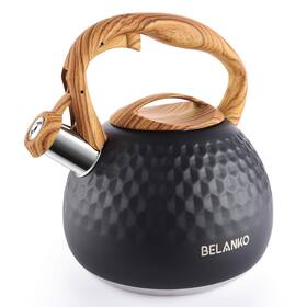 Belanko B08gy3ls8s 2.7 Quart Tea Kettle Stovetop - Food Grade Stainless Steel Diamond Design