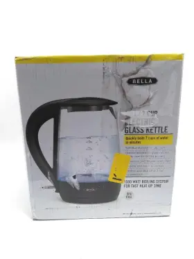 17267 Bella 1.7 Liter Glass Electric Kettle Quickly Boil 7 Cups Of Water Damged Box