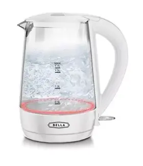 17597 Bella 1.7 Liter Glass Electric Cordless Portable Wat Kettle Quickly Boil 7 Cups
