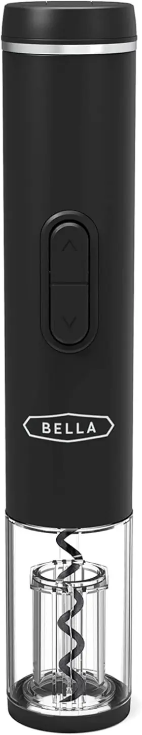 17798 Bella Electric Wine Opener Automatic Bottle And Corkscrew Black