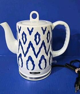 Bella Ke7939-a 1.2 Liter Electric Ceramic Tea Kettle With Detachable Base And Boil Dry