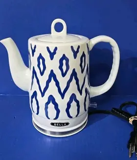Ke7939-a Bella 1.2 Liter Electric Ceramic Tea Kettle With Detachable Base And Boil Dry