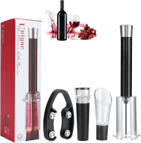 Lyl-073 Birunwer Wino On The Go Wine Opening Set Air Pump Bottle Opener Black