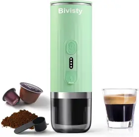 Cm-2088 Bivisty Portable Espresso Maker Wireless Self-heating Mini Coffee 80ml Green
