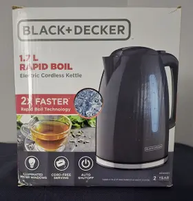 Kei555gy Black Decker Electric Cordless Kettle 1.7 Liter Boil 2x Illuminated Window