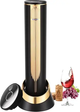 S-9812 Blubyees Luxury Electric Wine Bottle Opener With Charging Base And Built-in Foil Gold