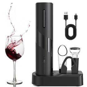 Bntyok 757567466694 Electric Wine Opener Rechargeable Cordless Normal Black