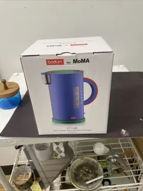 12270-556uk-moma Bodum New In Box X Moma Ettore Electric Plastic Water Kettle Light Blue 1 Litre