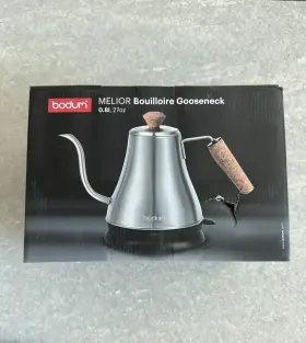 Bodum 699965400613 27oz Melior Gooseneck Electric Water Kettle Pour Over Stainless Steel