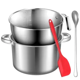 O9yak04z Bohuiz 695282 1 304 Stainless Steel Double Boiler With Spatula And Large Silver