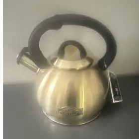 Nb90tm Brandani 3.0 Quart Stainless Steel Whistling Stovetop Kettle Silver/black