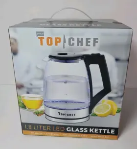 Bravo 041979211752 Top Chef Electric Kettle 1.8l Glass Tea W Blue Led Light Auto Shut-off