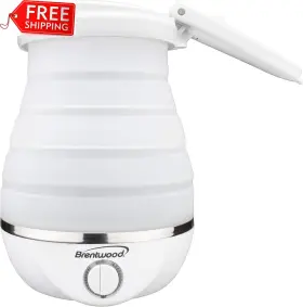 Kt-1508w Brentwood Dual Voltage 120/220 Volt 0.8 Liter Collapsible-travel Kettle