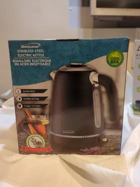 Kt-1792bk Brentwood Stainless Steel Electric Kettle 7 Cups Nib Item No