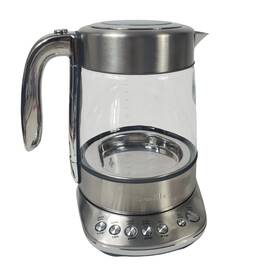 Breville 021614813213 The Smart Crystal Luxe Brushed Stainless Steel Glass Kettle Bke855 Nwob
