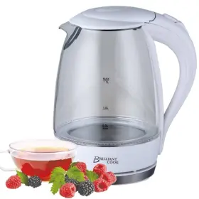 Brilliant Cook 709174013372 Electric Kettle With Led Light 1.7l Huge Capacity White 6x9
