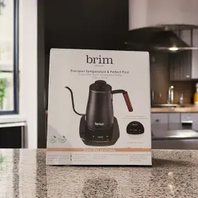 50029 Brim 0.8l Gooseneck Kettle W Wood Handle Easy Brewing Pour Over Coffee
