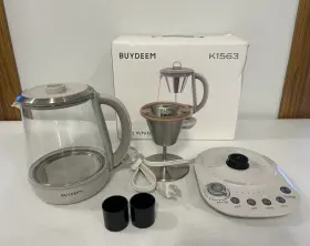 24050268 Buydeem K1563 Multi-function Electric Tea Kettle Coffee Brewer Maker - Oat White