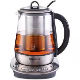 Buydeem 445013984955 1.2 L Glass Cordless Body Electric Kettle With Stainless Steel Removable Tea Inf