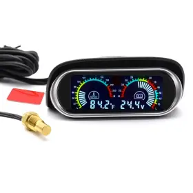Byyouiv 445030820885 2-in-1 Water Temperature And Voltage Gauge Kit For Car Boat Truck Motorcycle