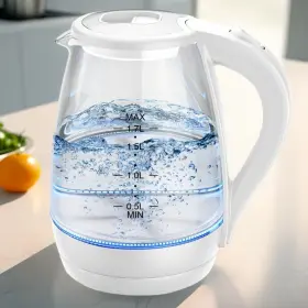 Tv757338 Cachoo 1.7l Glass Electric Kettle - 1200w Instant Boil Led Light Auto Shutoff Safe