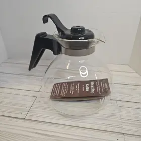 Cafe Brew/medelco 030206385090 Caf Glass 12 Cup Stove Top Whistling Tea Kettle-medelco/schott No Bo