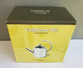 V4302r Calphalon Nib 2 Quart Stainless Steel Tea Kettle Glass Lid 4302 Hot Water Pot Modern