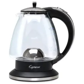 24003 Capresso H2o Glass Rapid-boil Kettle 48 Oz Black/polished Chrome