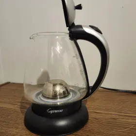 Capresso 639767665209 H2o Glass Electric Water Kettle Polished - Tested- Works