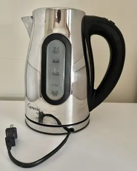 Capresso 794151402652 H20 Pro 56oz Electric Water Kettle Silver Tone Works Great