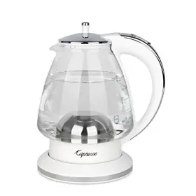 Capresso 794151402881 H2o Glass Kettle 240.02 White And Polished Chrome 48 Ounces