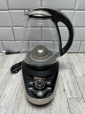 Teac100 Capresso Tea C100 6 Cup 48 Oz Temperature Controlled Electric Glass Water Kettle