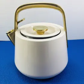 Caraway 850036593263 2- Quart Whistling Tea Kettle Stainless Steel Boiling Brewing Cream