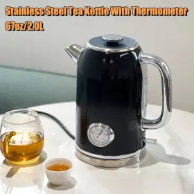 Qiu-1 Cayga Stainless Steel Vintage Electric Kettle With Thermometer