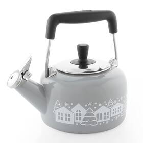 Chantal 088818117509 Sven Inch Mountain Village Enamel-on-steel Whistling Teakettle 1.4 Quart Fog G