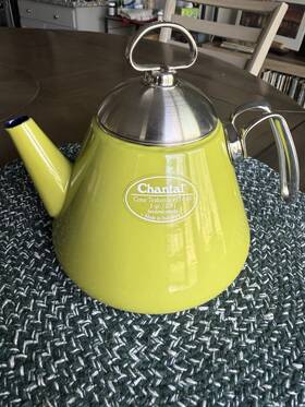 Chantal 37-14s Enamel Cone Teakettle 1 Quart #37-14s Green Modern Stove Tea Kettle