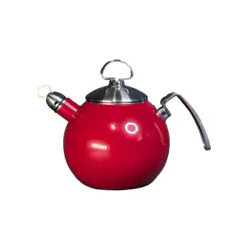 37-15s Chantal Tea Ball/tea Pot Red Enamel And Steel Flat Base Harmonius Whistle
