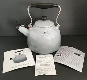 37-lake-om Chantal Kettle Teapot 1.7 Quart Enamel On Steel Lake Grey Fade To Gray 2018 Nwt Read