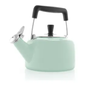 37-sven Chantal Stevie Enamel On Steel Whistling Teakettle 1.4 Quart Mint Green