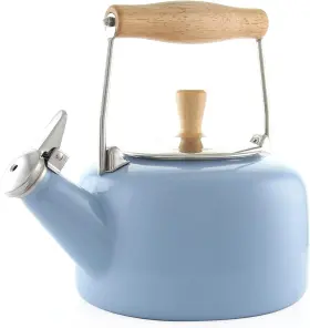 37-svenwd2-bq Chantal 1.4-quart Enamel-on-steel Sven Teakettle Glacier Blue