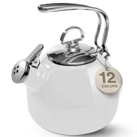 B00004rd9o Chantal Classic Teakettle 1.8 Qt Enamel On Steel 2-tone Harmonica Whistle Ra