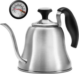 Chefbar 313031623637 Tea Kettle With Thermometer For Stove Top Gooseneck Pour Over Coffee