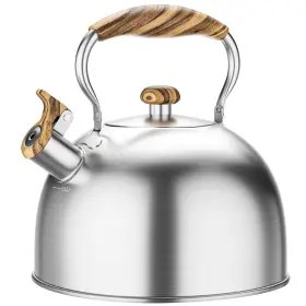 H252 Chefbar Whistling Tea Kettle 2.5l Teapot Sterling Silver Stovetop