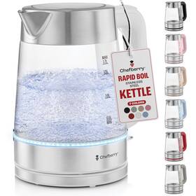 Chefberry 850056963091 Electric Kettle For Boiling Hot Tea Water 1.8l Stainless Steel Borosilicat